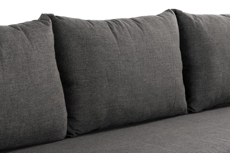 Sandina 3-sits Utesoffa – Soffa ute med avtagbar klädsel - Svart / Grå - Utemöbler - Loungemöbler - Loungesoffa