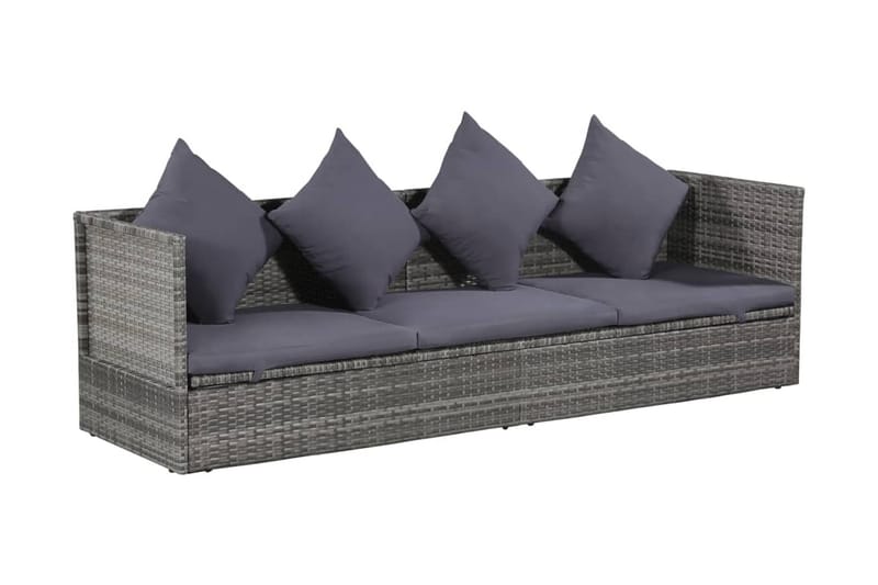 Solsäng 200x60 cm konstrotting grå - Grå - Utemöbler - Loungemöbler - Loungesoffa