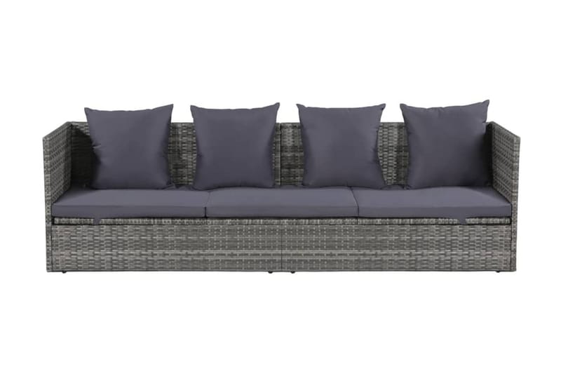 Solsäng 200x60 cm konstrotting grå - Grå - Utemöbler - Loungemöbler - Loungesoffa
