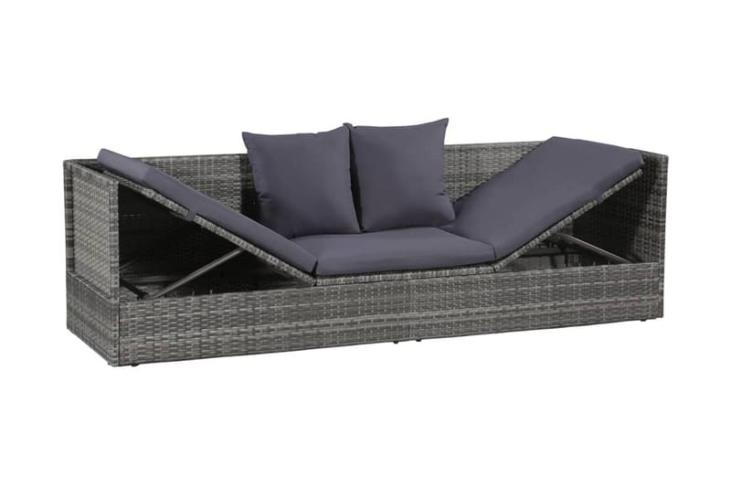 Solsäng 200x60 cm konstrotting grå - Grå - Utemöbler - Loungemöbler - Loungesoffa