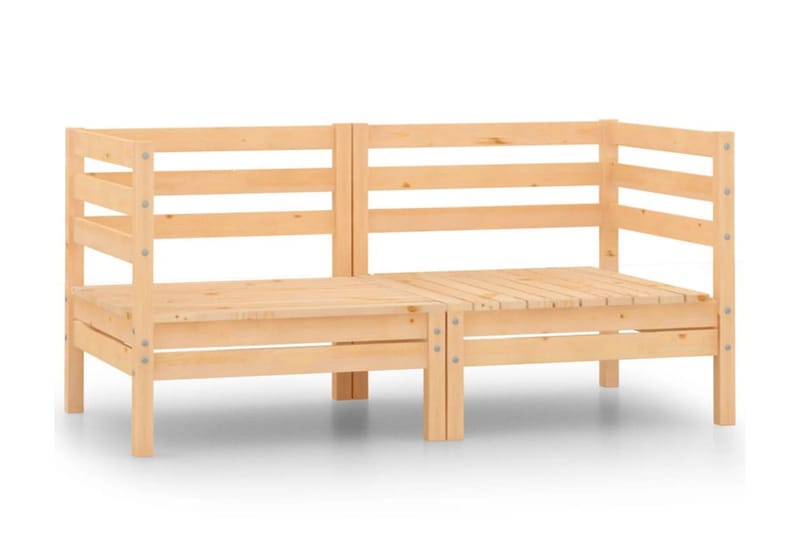 Trädgårdssoffa 2-sits massiv furu - Brun - Utemöbler - Loungemöbler - Loungesoffa