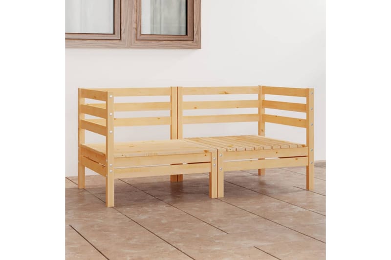 Tr�ädgårdssoffa 2-sits massiv furu - Brun - Utemöbler - Loungemöbler - Loungesoffa