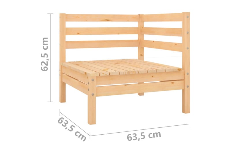 Trädgårdssoffa 2-sits massiv furu - Brun - Utemöbler - Loungemöbler - Loungesoffa