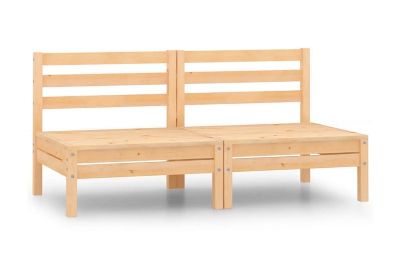 Trädgårdssoffa 2-sits massiv furu - Brun - Utemöbler - Loungemöbler - Loungesoffa