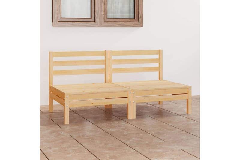 Trädgårdssoffa 2-sits massiv furu - Brun - Utemöbler - Loungemöbler - Loungesoffa