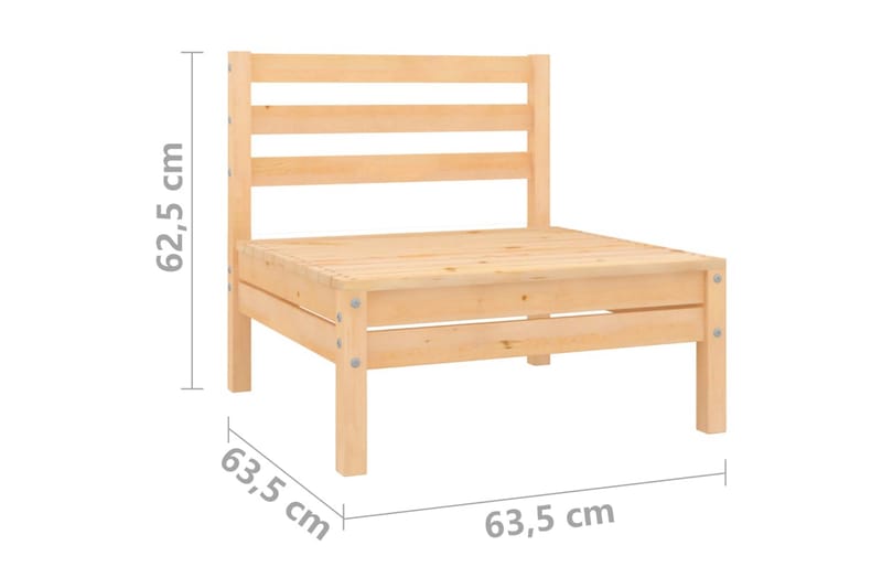 Trädgårdssoffa 2-sits massiv furu - Brun - Utemöbler - Loungemöbler - Loungesoffa