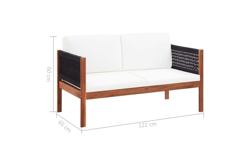 Trädgårdssoffa 2 sits massivt akaciaträ - Brun - Utemöbler - Loungemöbler - Loungesoffa