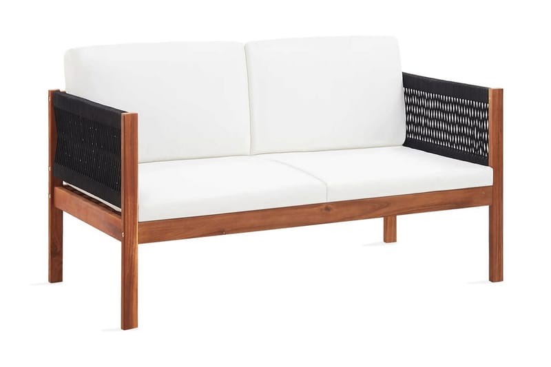 Trädgårdssoffa 2 sits massivt akaciaträ - Brun - Utemöbler - Loungemöbler - Loungesoffa
