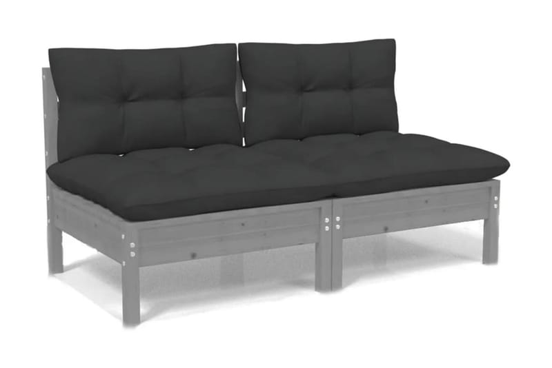 Trädgårdssoffa 2-sits med antracit dynor massiv furu - Mörkgrå - Utemöbler - Loungemöbler - Loungesoffa