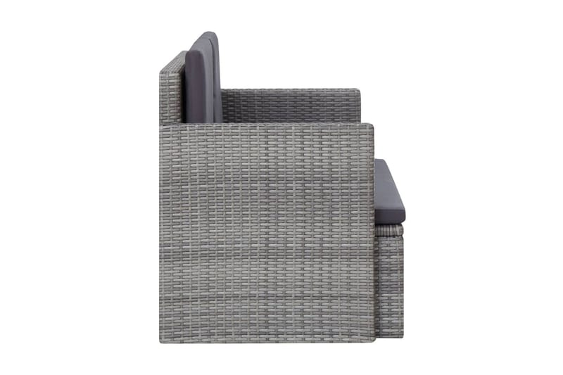 Trädgårdssoffa 2-sits med dynor grå konstrotting - Grå - Utemöbler - Loungemöbler - Loungesoffa