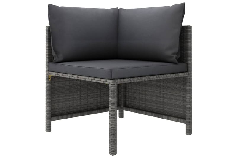 Trädgårdssoffa 2-sits med dynor grå konstrotting - Grå - Utemöbler - Loungemöbler - Loungesoffa