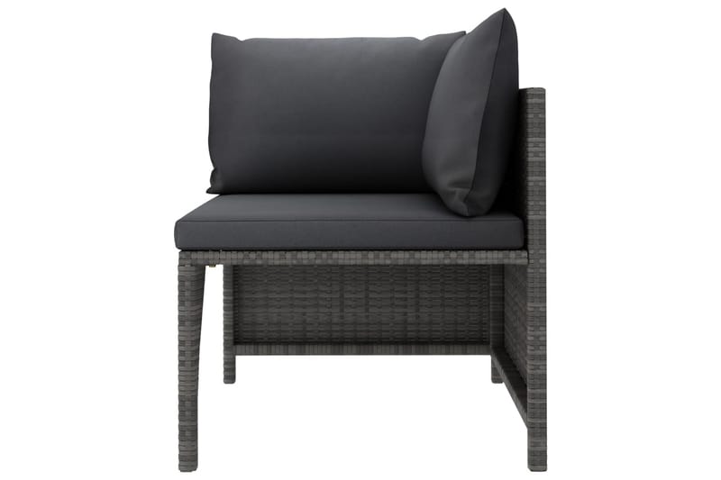 Trädgårdssoffa 2-sits med dynor grå konstrotting - Grå - Utemöbler - Loungemöbler - Loungesoffa
