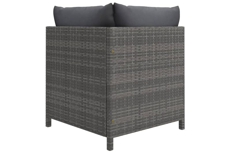 Trädgårdssoffa 2-sits med dynor grå konstrotting - Grå - Utemöbler - Loungemöbler - Loungesoffa