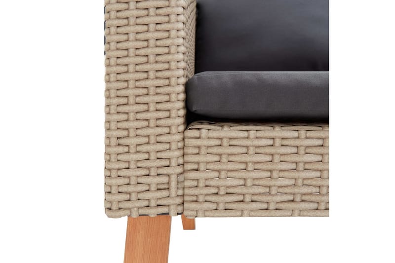 Trädgårdssoffa 2-sits med dynor konstrotting beige - Beige - Loungesoffa - Utesoffa