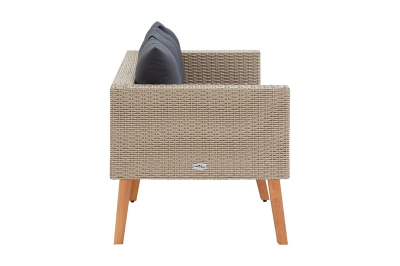 Trädgårdssoffa 2-sits med dynor konstrotting beige - Beige - Loungesoffa - Utesoffa