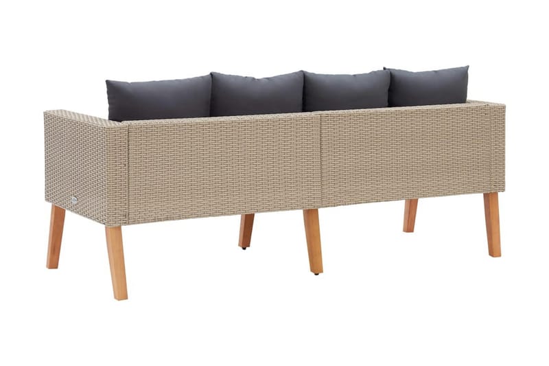 Trädgårdssoffa 2-sits med dynor konstrotting beige - Beige - Loungesoffa - Utesoffa