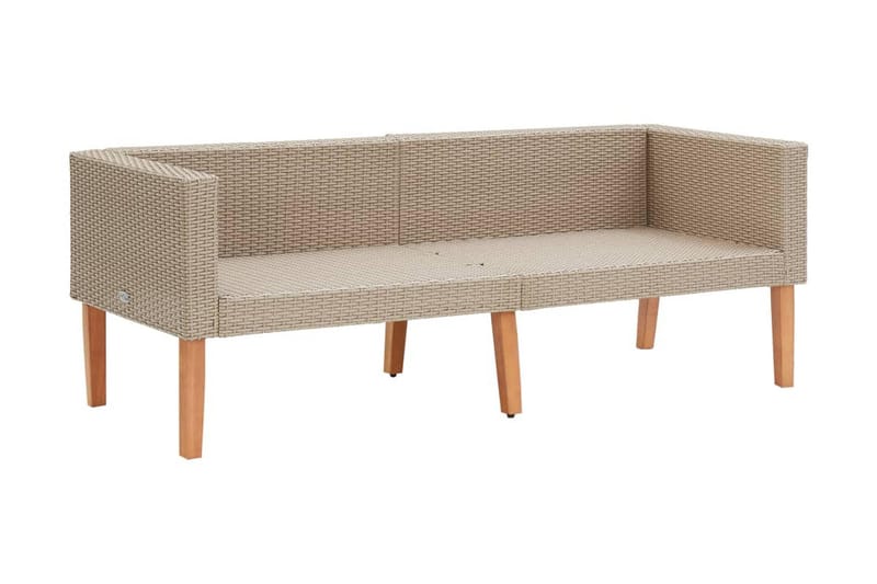 Trädgårdssoffa 2-sits med dynor konstrotting beige - Beige - Loungesoffa - Utesoffa