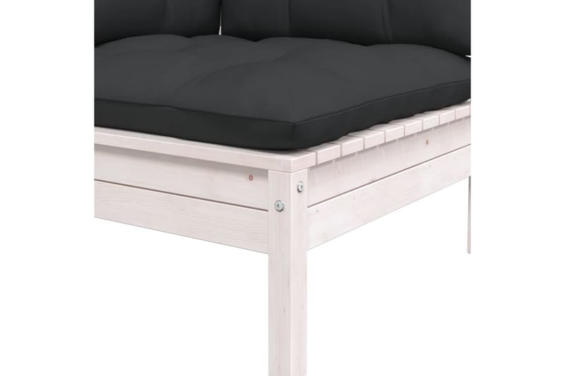Trädgårdssoffa 2-sits med dynor vit massiv furu - Vit - Utemöbler - Loungemöbler - Loungesoffa