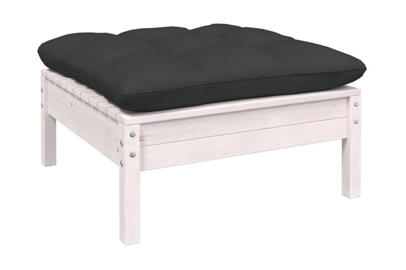 Trädgårdssoffa 2-sits med dynor vit massiv furu - Vit - Utemöbler - Loungemöbler - Loungesoffa