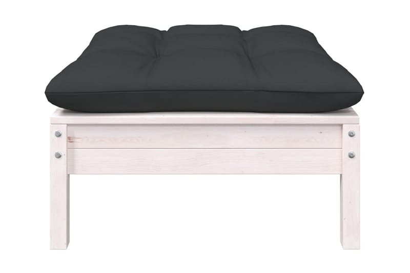 Trädgårdssoffa 2-sits med dynor vit massiv furu - Vit - Utemöbler - Loungemöbler - Loungesoffa