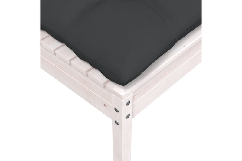 Trädgårdssoffa 2-sits med dynor vit massiv furu - Vit - Utemöbler - Loungemöbler - Loungesoffa
