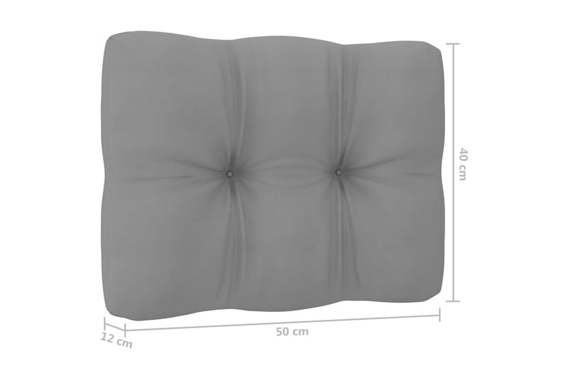 Trädgårdssoffa 3-sits med dynor massiv furu - Grå - Utemöbler - Loungemöbler - Loungesoffa