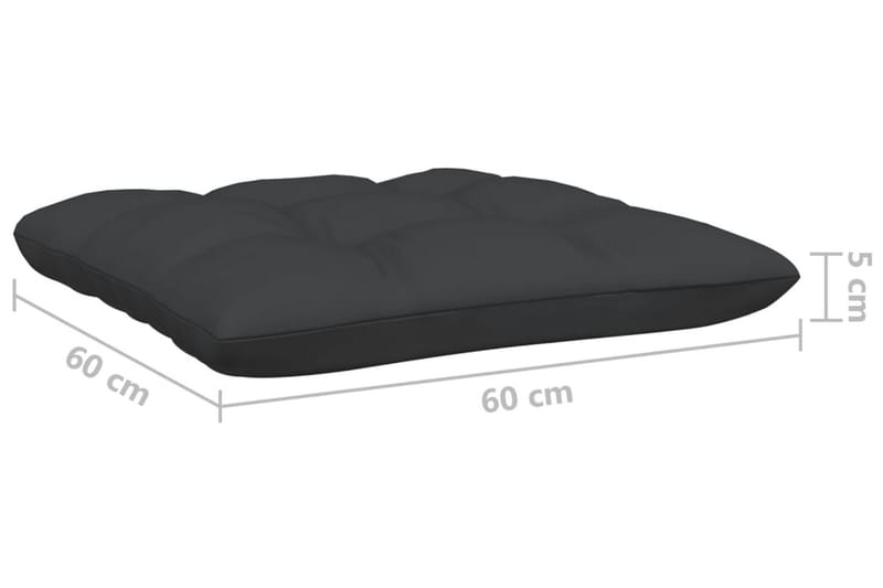 Trädgårdssoffa 4-sits med antracit dynor massiv furu - Svart - Utemöbler - Loungemöbler - Loungesoffa