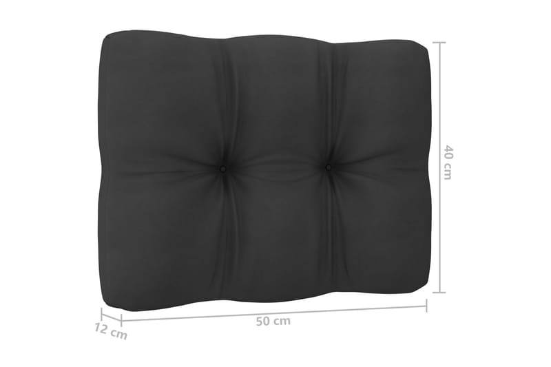Trädgårdssoffa 4-sits med dynor massiv furu - Svart - Utemöbler - Loungemöbler - Loungesoffa
