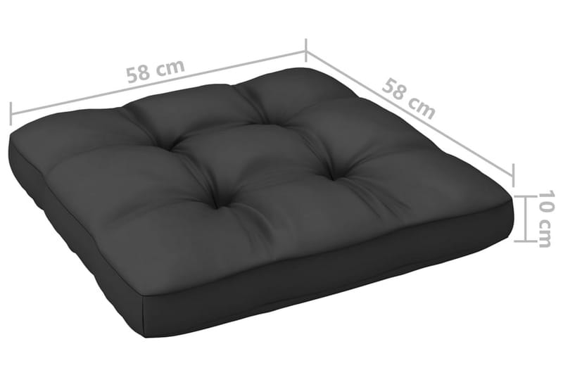 Trädgårdssoffa 4-sits med dynor massiv furu - Svart - Utemöbler - Loungemöbler - Loungesoffa