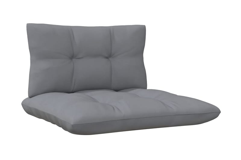 Trädgårdssoffa 4-sits med grå dynor massiv furu - Grå - Utemöbler - Loungemöbler - Loungesoffa