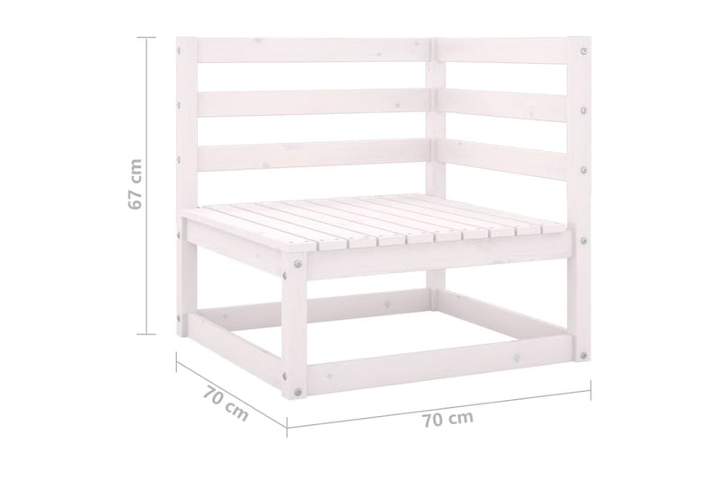 Trädgårdssoffa 4-sits vit massiv furu - Vit - Utemöbler - Loungemöbler - Loungesoffa