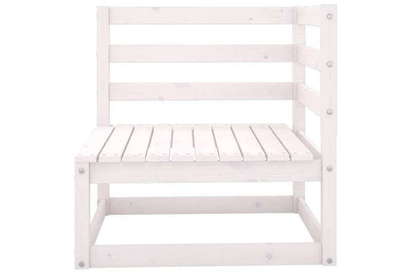 Trädgårdssoffa 4-sits vit massiv furu - Vit - Utemöbler - Loungemöbler - Loungesoffa