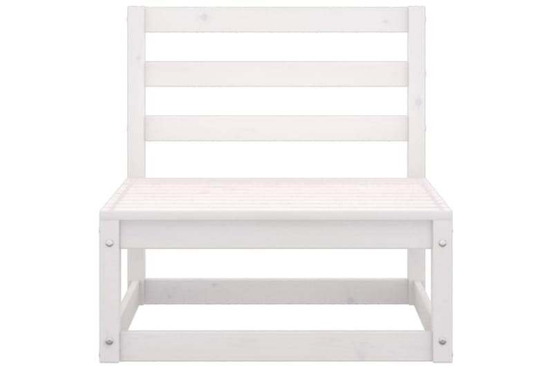 Trädgårdssoffa 4-sits vit massiv furu - Vit - Utemöbler - Loungemöbler - Loungesoffa