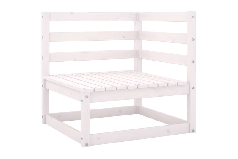 Trädgårdssoffa 4-sits vit massiv furu - Vit - Utemöbler - Loungemöbler - Loungesoffa