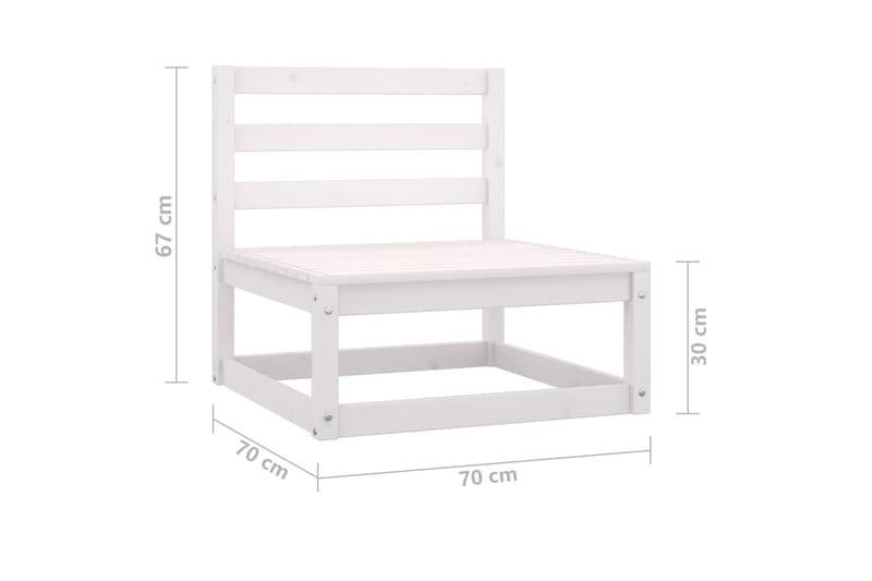 Trädgårdssoffa 4-sits vit massiv furu - Vit - Utemöbler - Loungemöbler - Loungesoffa