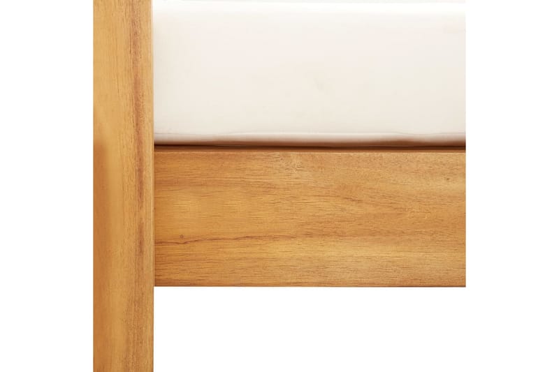 Trädgårdssoffa med dyna 140 cm massivt akaciaträ gräddvit - Vit - Utemöbler - Loungemöbler - Loungesoffa