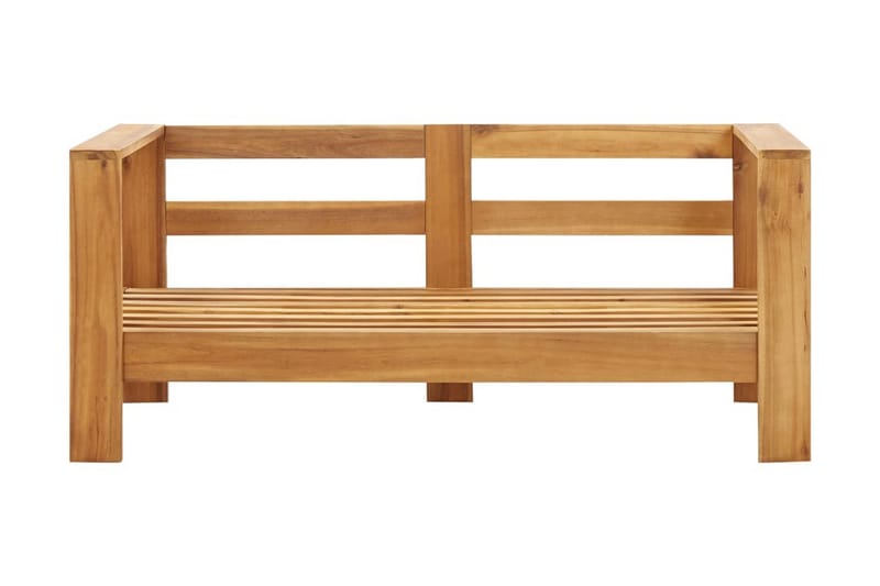 Trädgårdssoffa med dyna 140 cm massivt akaciaträ gräddvit - Vit - Utemöbler - Loungemöbler - Loungesoffa