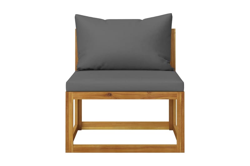 Trädgårdssoffa med dynor 4-sits massivt akaciaträ - Grå - Utemöbler - Loungemöbler - Loungesoffa