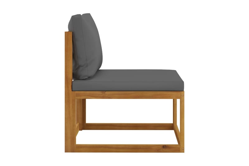 Trädgårdssoffa med dynor 4-sits massivt akaciaträ - Grå - Utemöbler - Loungemöbler - Loungesoffa