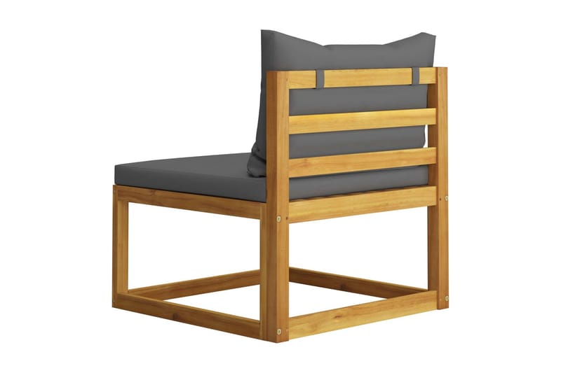 Trädgårdssoffa med dynor 4-sits massivt akaciaträ - Grå - Utemöbler - Loungemöbler - Loungesoffa