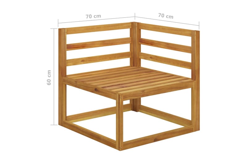 Trädgårdssoffa med dynor 4-sits massivt akaciaträ - Grå - Utemöbler - Loungemöbler - Loungesoffa