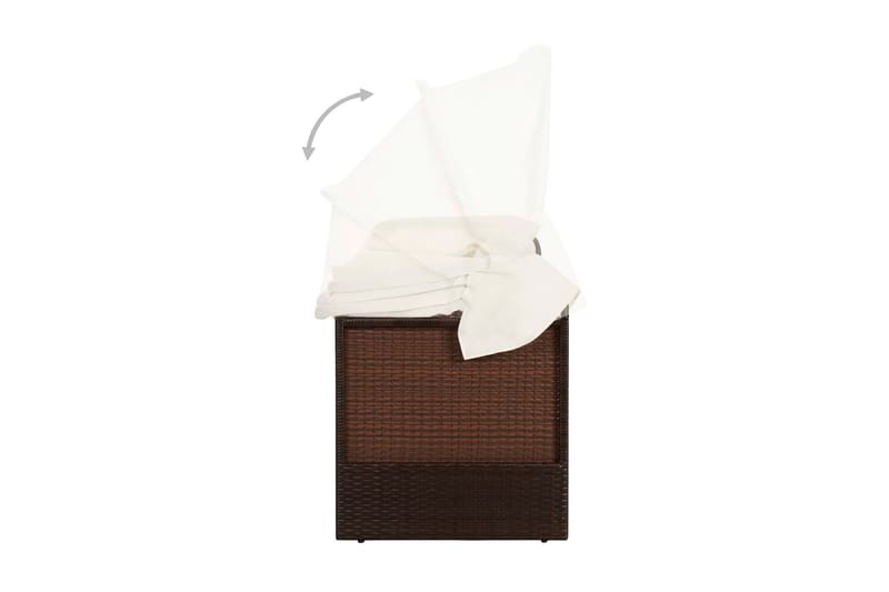 Trädgårdssoffa med tak konstrotting brun - Brun - Utemöbler - Loungemöbler - Loungesoffa