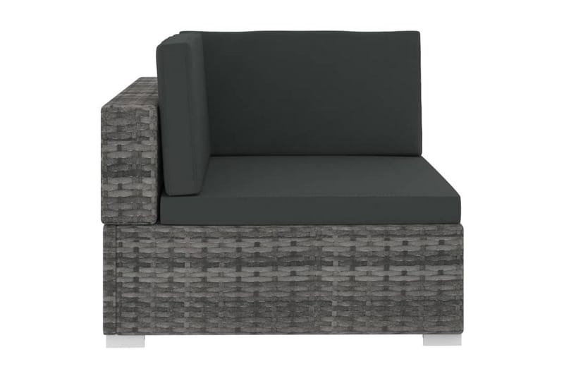 Trädgårdssoffset med dynor 4 delar konstrotting grå - Grå - Utemöbler - Loungemöbler - Loungesoffa