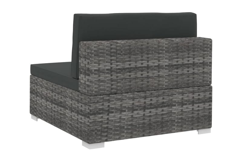 Trädgårdssoffset med dynor 4 delar konstrotting grå - Grå - Utemöbler - Loungemöbler - Loungesoffa