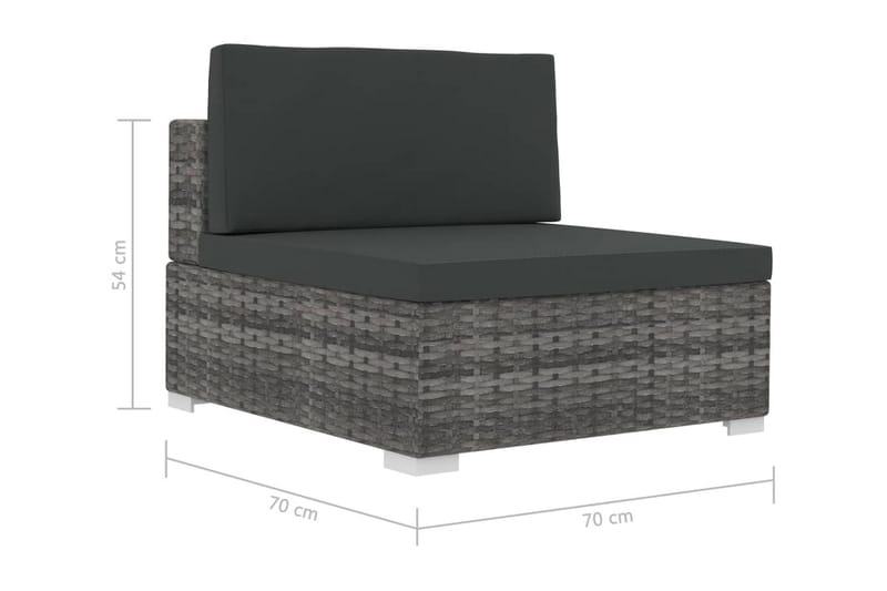 Trädgårdssoffset med dynor 4 delar konstrotting grå - Grå - Utemöbler - Loungemöbler - Loungesoffa