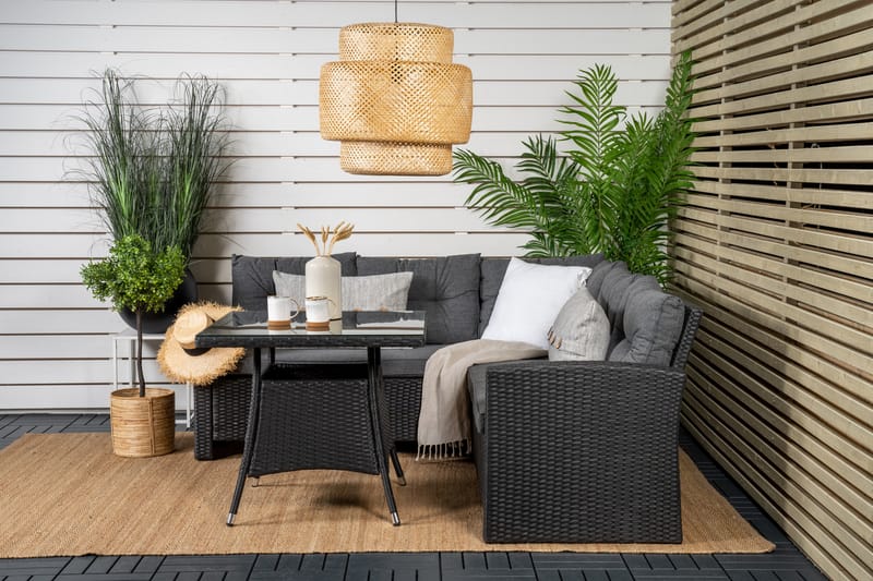 Watford Hörnsoffa Utomhus - Svart - Utemöbler - Loungemöbler - Loungesoffa