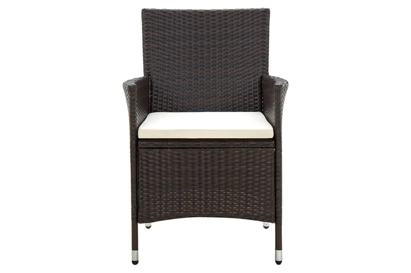 Trädgårdsstolar 2 st med dynor konstrotting brun - Brun - Utemöbler - Loungemöbler - Loungestol utomhus