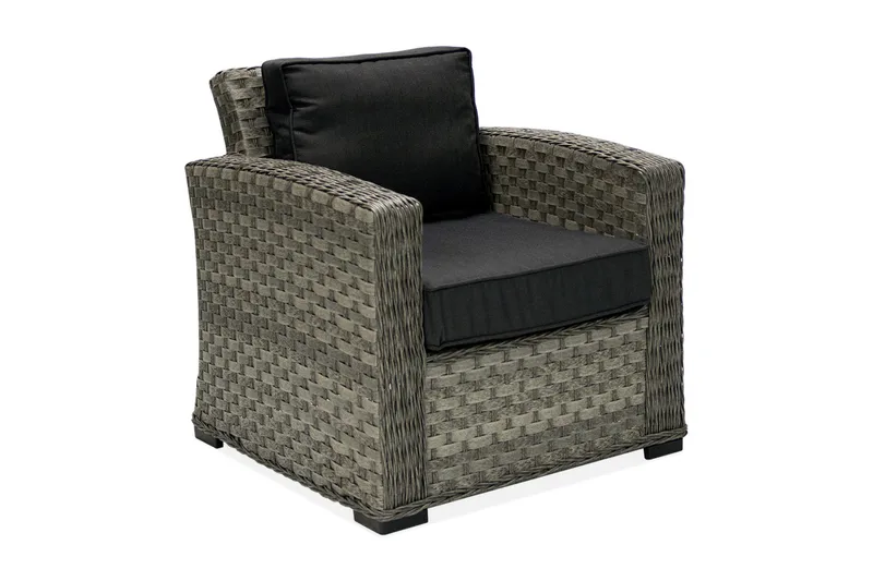Utefåtölj Geneva Med Kuddar 78x75x78 cm Grå, undefined