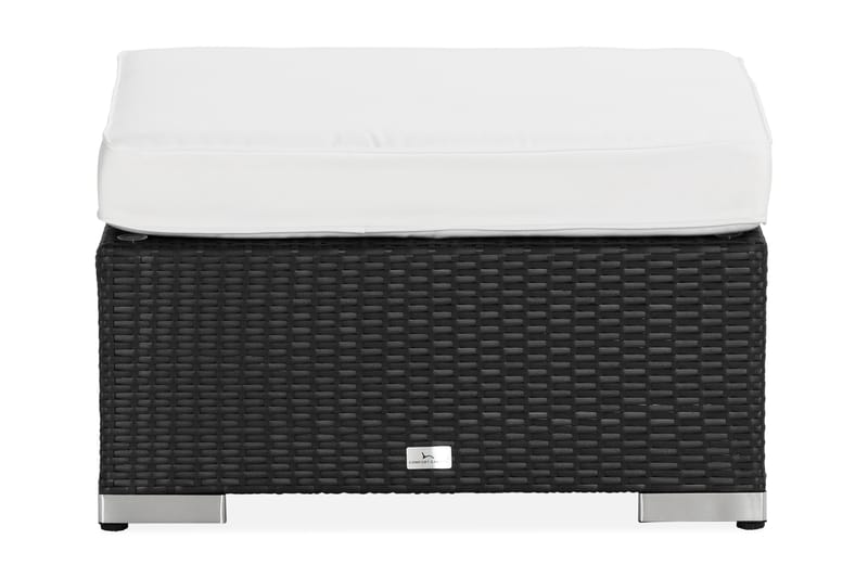 Bahamas Divanmodul + Loungebord utomhus 75x75 cm till soffgrupp i konstrotting med glasskiva - Svart - Utemöbler - Loungemöbler - Modulsoffa utomhus