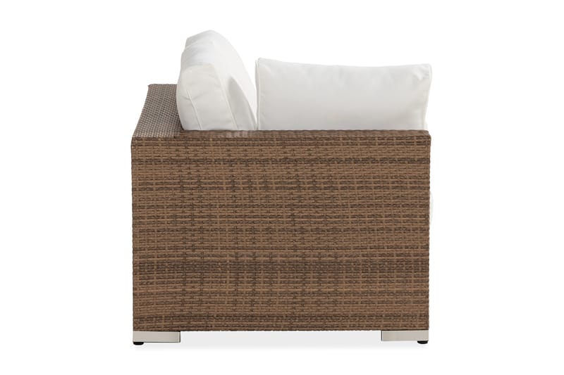 Bahamas Högermodul 140 cm - Sand Beige / Vita dynor - Utemöbler - Loungemöbler - Modulsoffa utomhus - Hörnmodul utesoffa